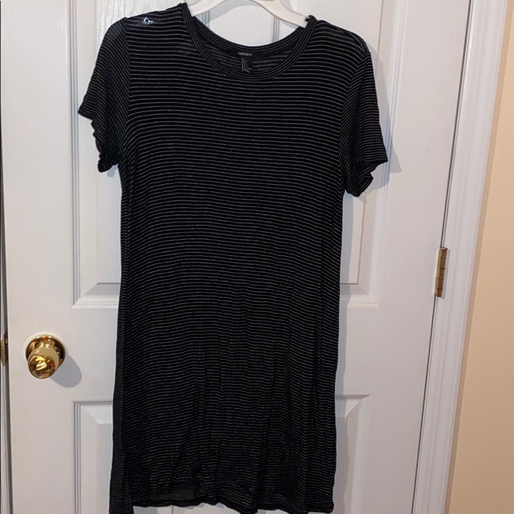 Black & white Striped T-shirt dress